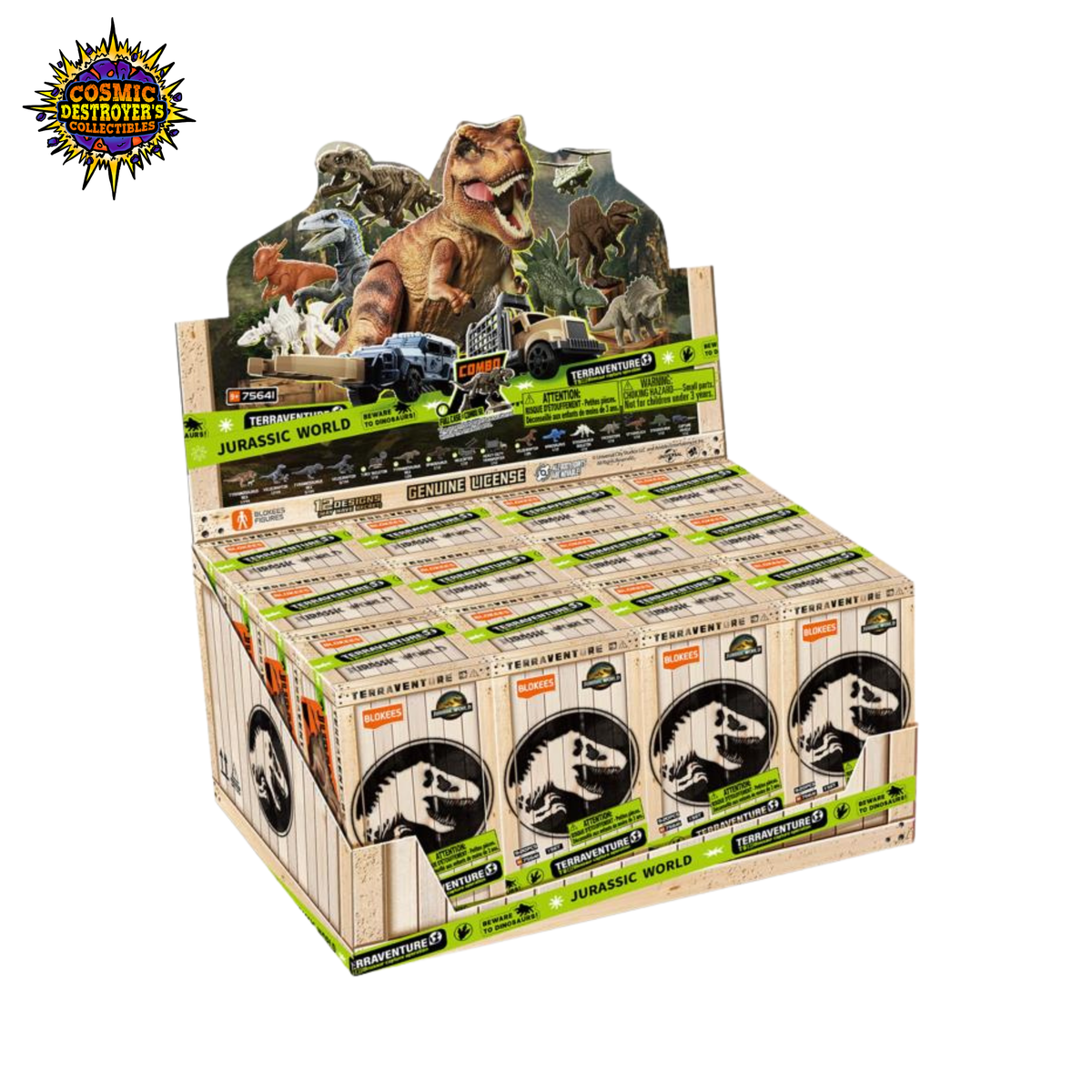 Jurassic World Blokees: Terraventure TS 01 Dinosaur Capture Operation Sealed Display of 12 Model Kits