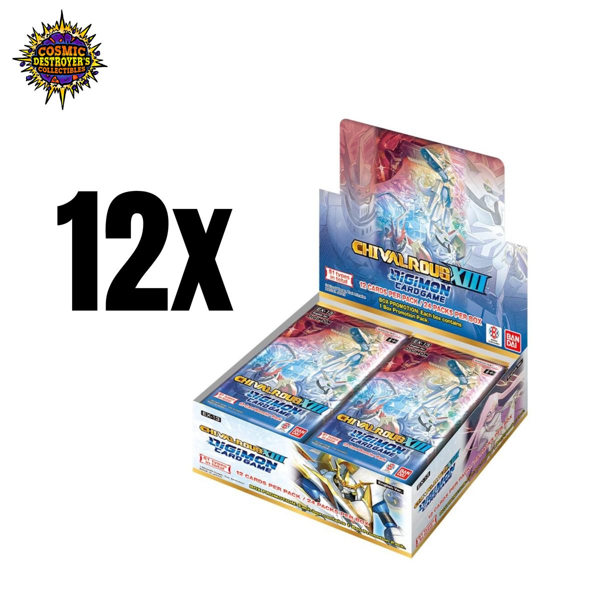 Digimon TCG: Chivalrous XIII - Sealed Booster Box Case of 12x - Chivalrous XIII (EX-13)