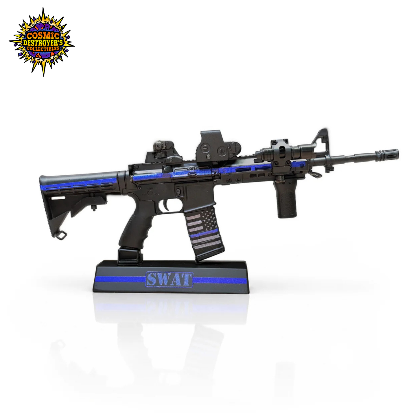 Miniature AR-15 Die Cast Model Kit - (AR15 Model - Thin Blue Line/SWAT)