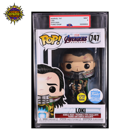 Funko Pop! Avengers Endgame - Loki GITD Funko Shop 747 - PSA 9 MINT