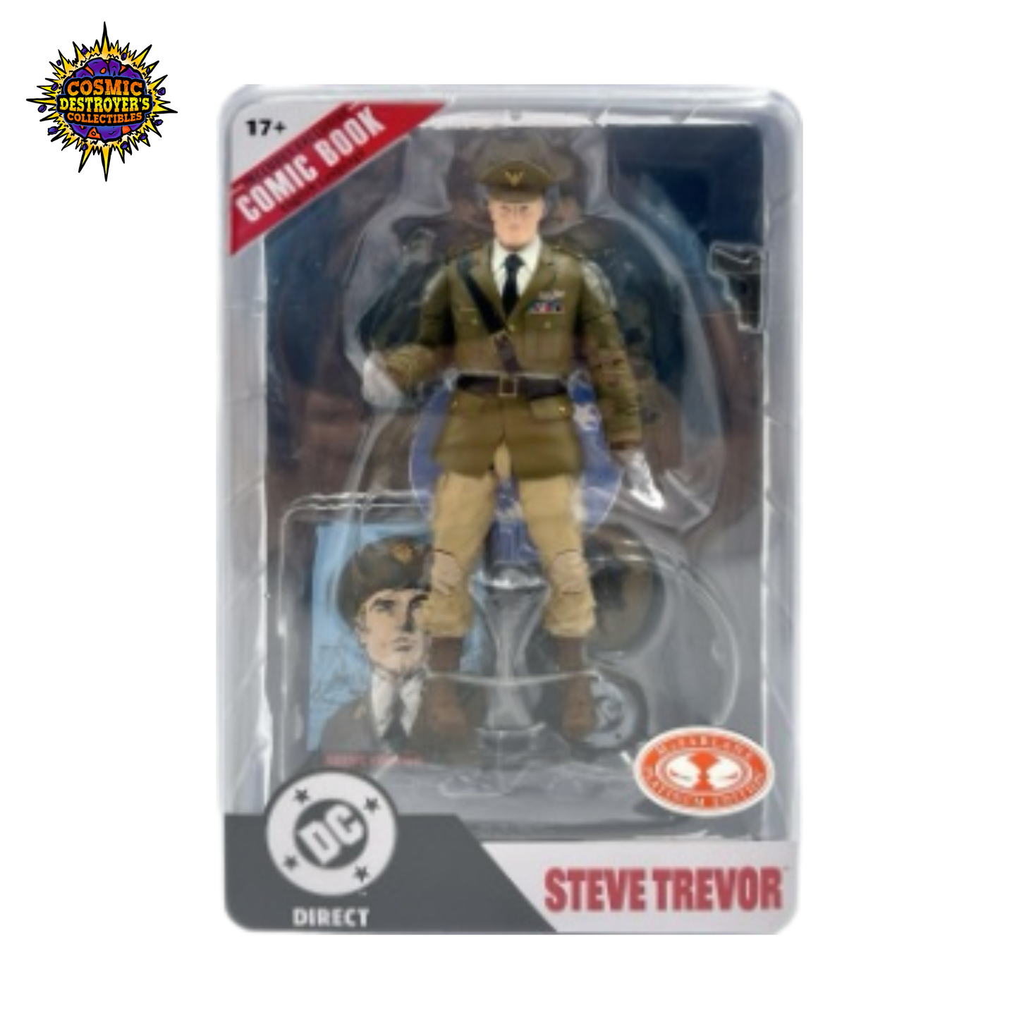 McFarlane Toys - Steve Trevor 7" Figure with Comic (Red Platinum Edition)