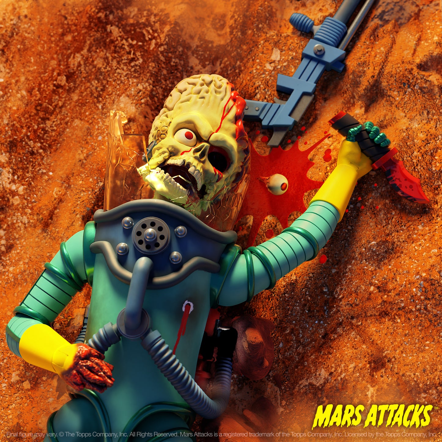 SUPER7 - ULTIMATES MARS ATTACKS MARTIAN SMASHING THE ENEMY WAVE 1 - ACTION FIGURE