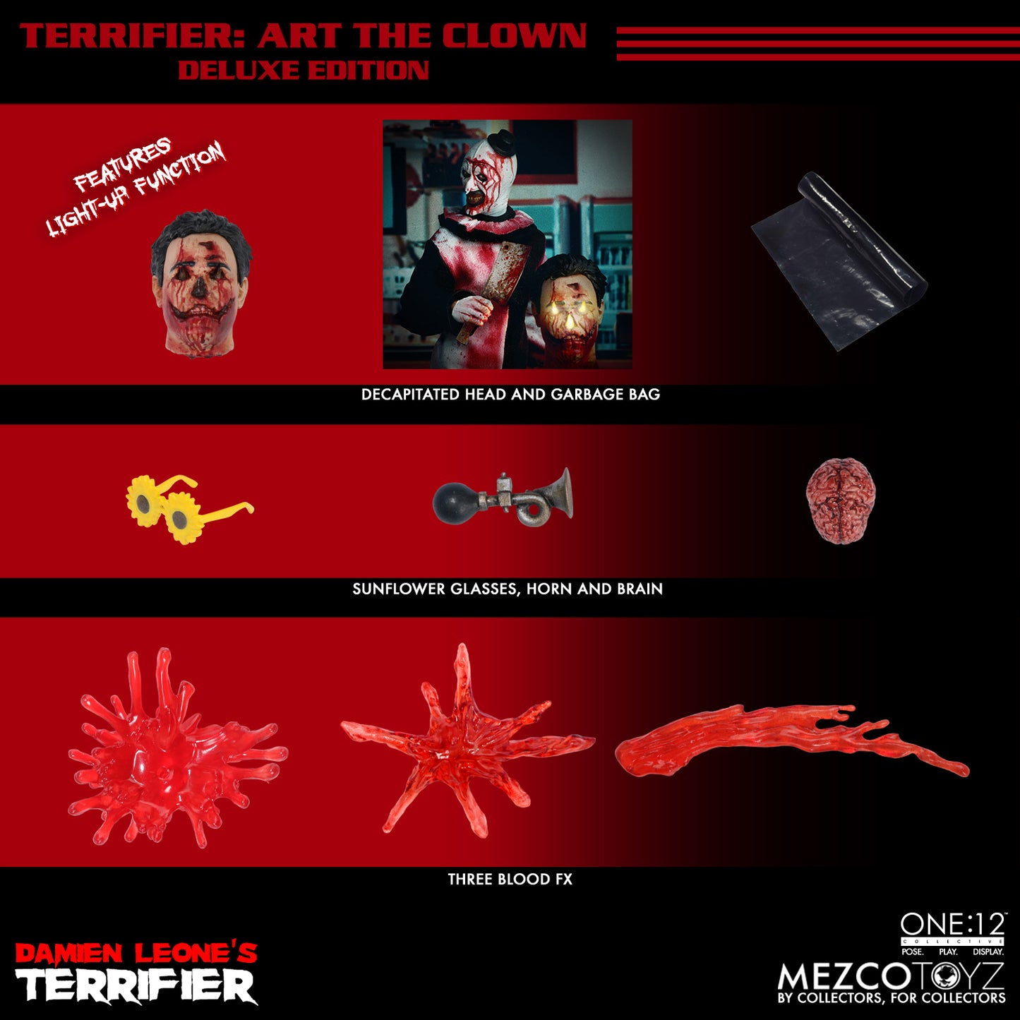 TERRIFIER - MEZCO ONE 12 COLLECTIVE - ART THE CLOWN DELUXE EDITION ACTION FIGURE (PREORDER)