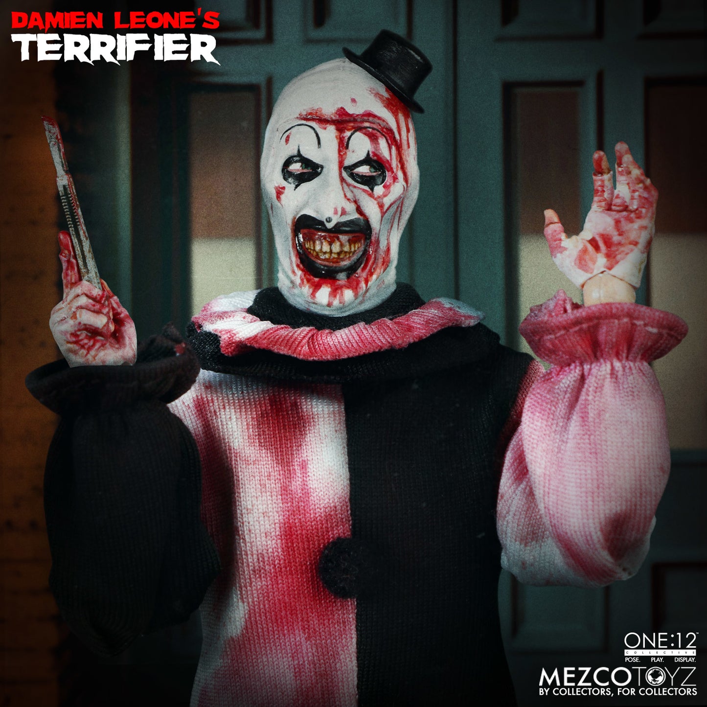 TERRIFIER - MEZCO ONE 12 COLLECTIVE - ART THE CLOWN DELUXE EDITION ACTION FIGURE (PREORDER)