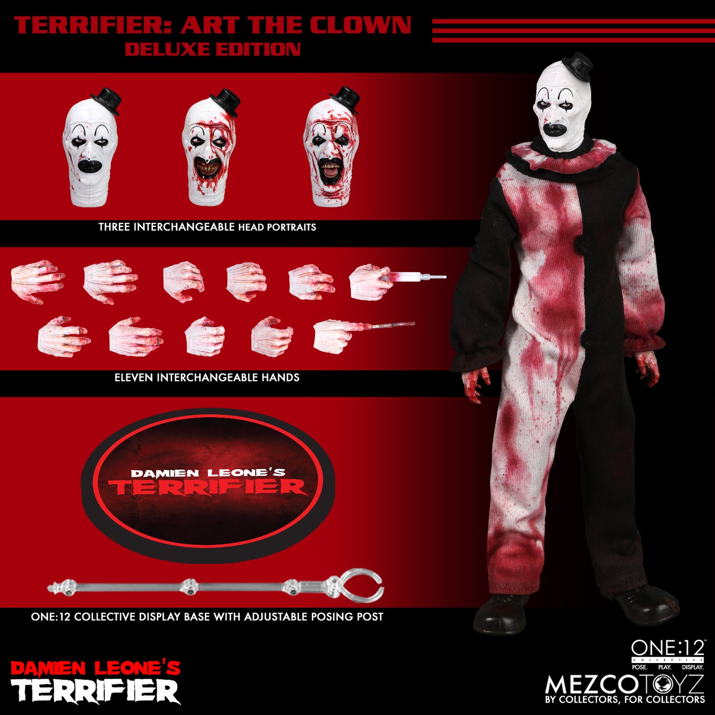 TERRIFIER - MEZCO ONE 12 COLLECTIVE - ART THE CLOWN DELUXE EDITION ACTION FIGURE (PREORDER)