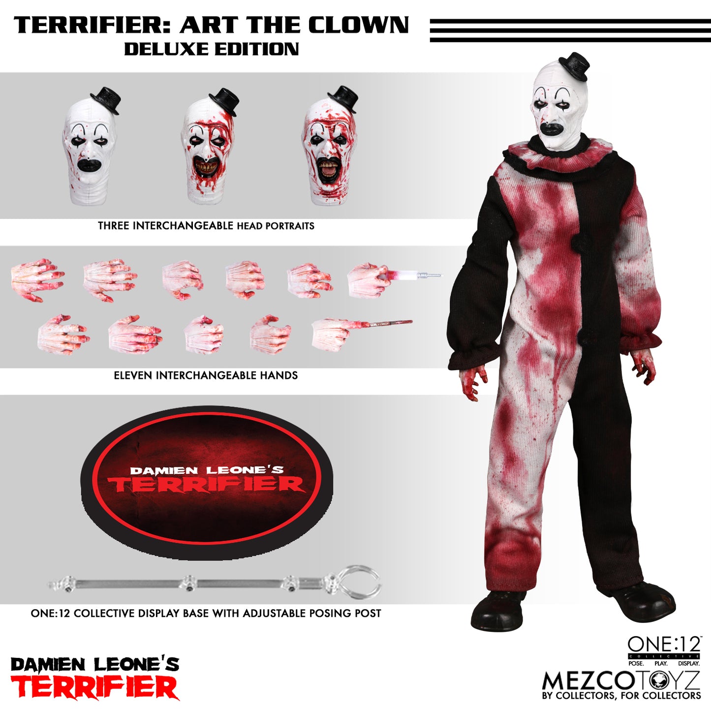 TERRIFIER - MEZCO ONE 12 COLLECTIVE - ART THE CLOWN DELUXE EDITION ACTION FIGURE (PREORDER)