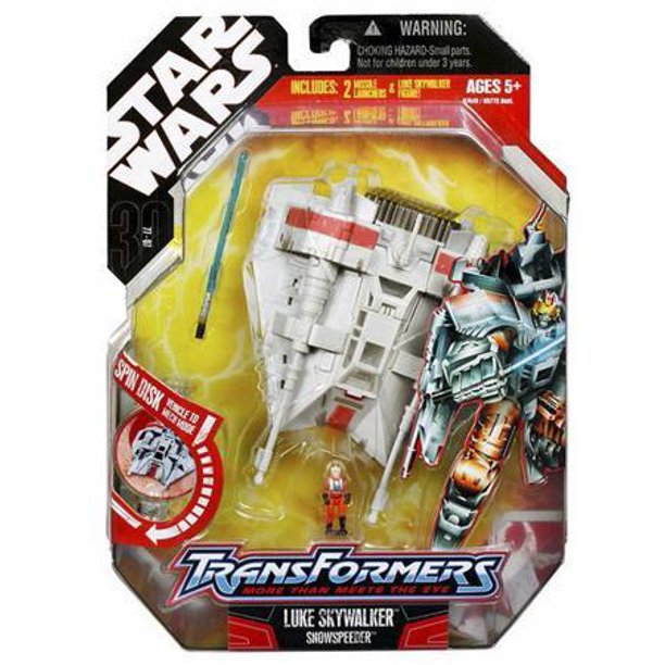 Star Wars Transformers 2007 Luke Skywalker to Snowspeeder Action Figure
