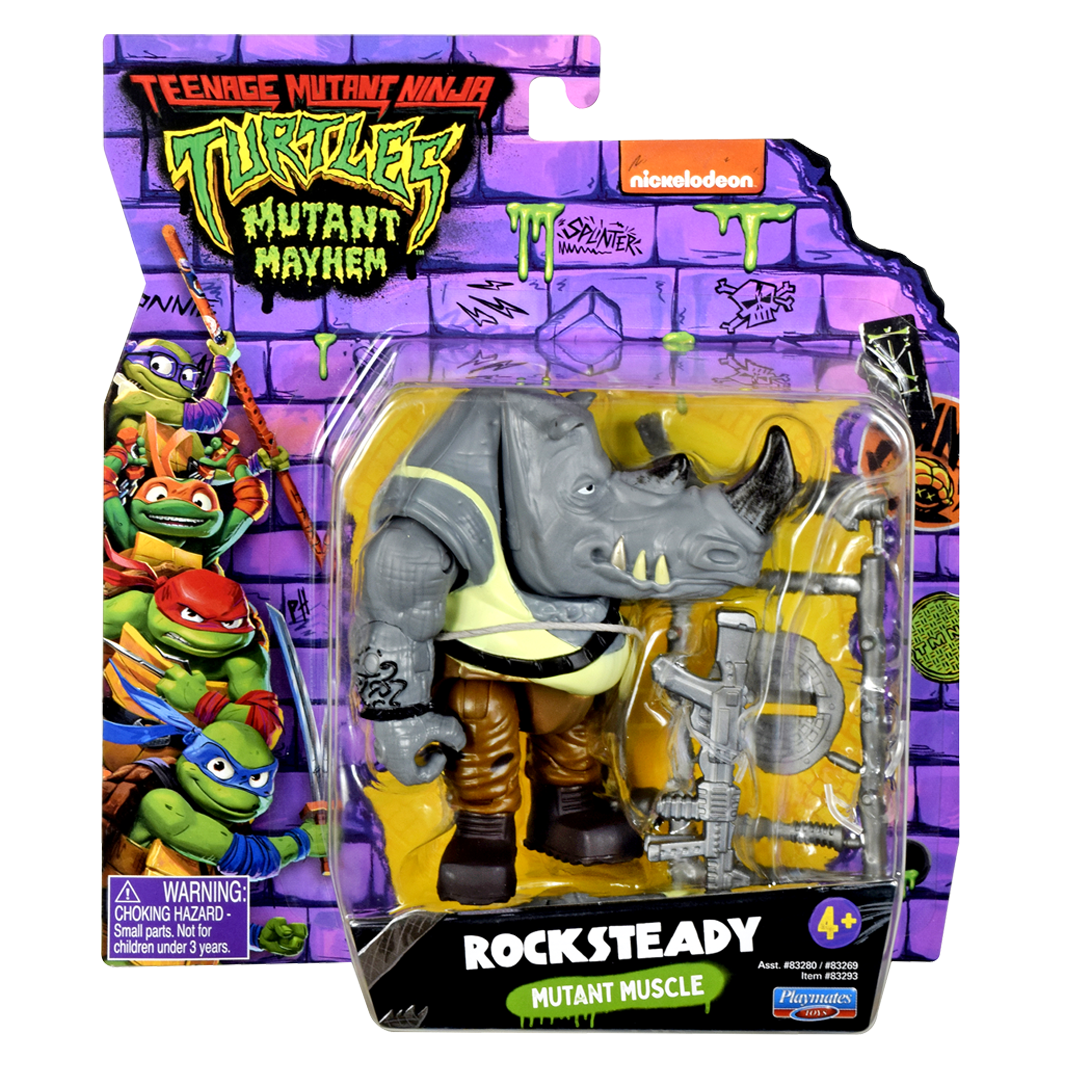 Teenage Mutant Ninja Turtles Mutant Mayhem - Rocksteady - Mutant Muscle Action Figure