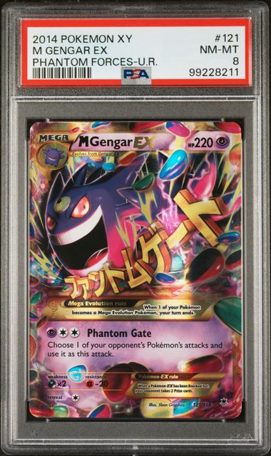 2014 Pokémon XY Phantom Forces - M Gengar EX #121 Secret Rare - PSA 8 NM-MT