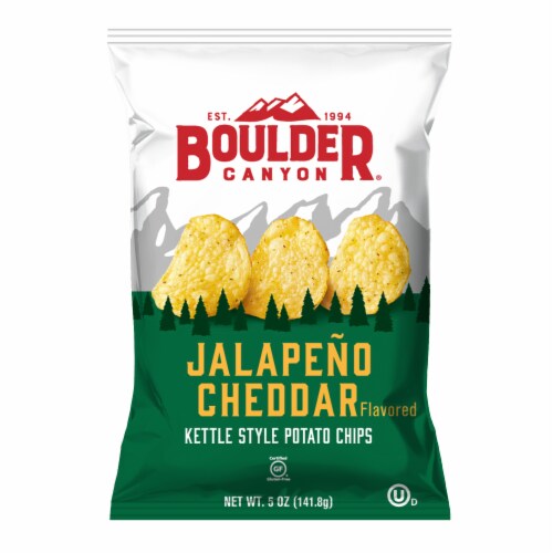 Boulder Canyon Jalapeño cheddar, flavored kettle style potato chips