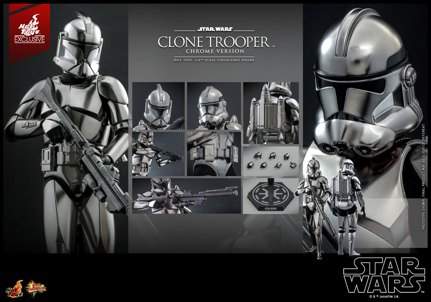 Hot Toys - Star Wars Clone Trooper Chrome Version (Sideshow Exclusive) - MMS643