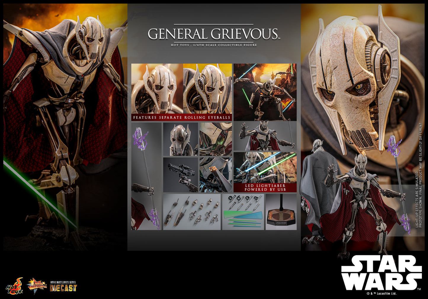 Hot Toys Star Wars - General Grievous™ - MMS760-D67 = 1/6th Scale Collectible Figure (IN STOCK)