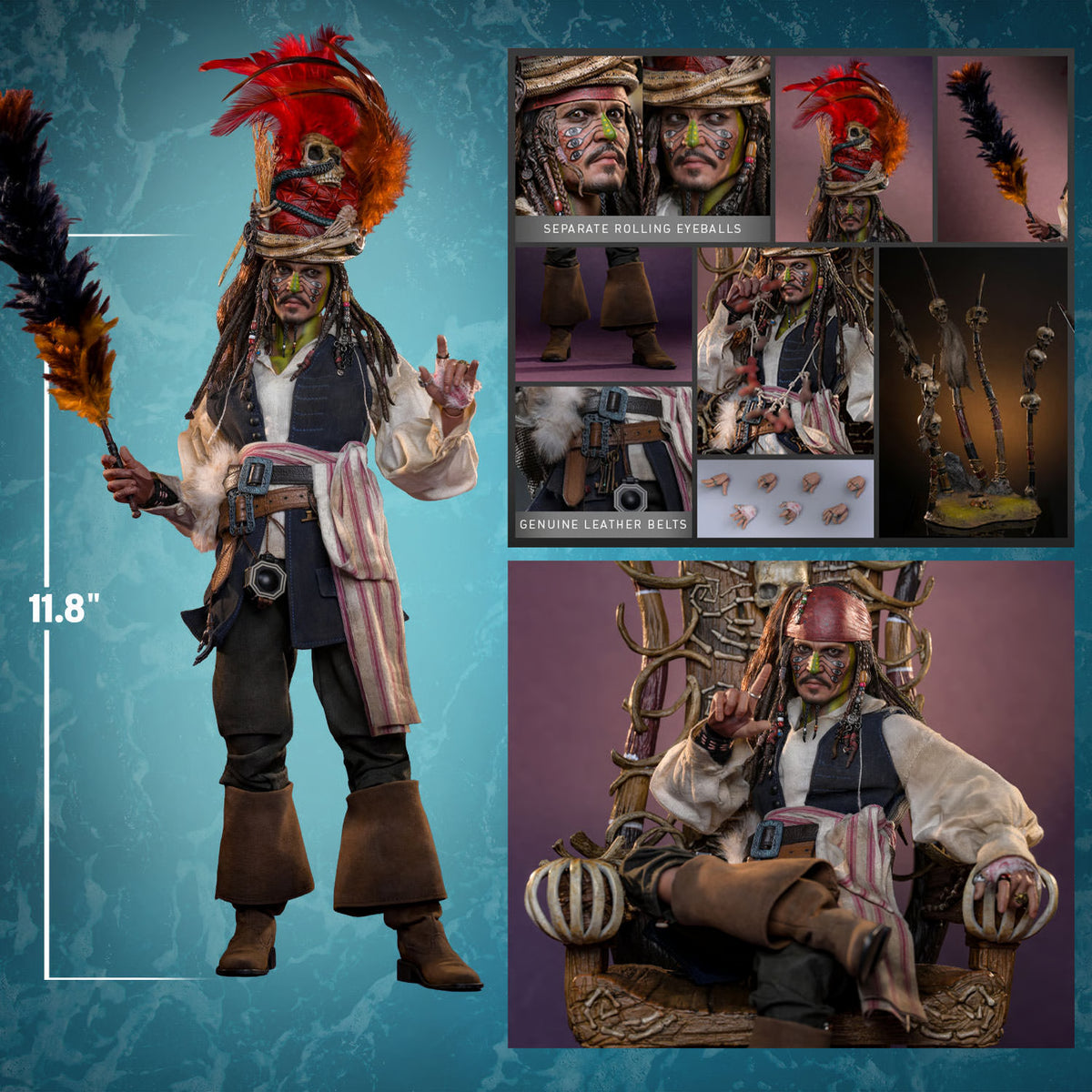 Hot Toys - Pelegostos Chief Jack Sparrow Sixth Scale Figure POTC: Dead Man's Chest - DX48