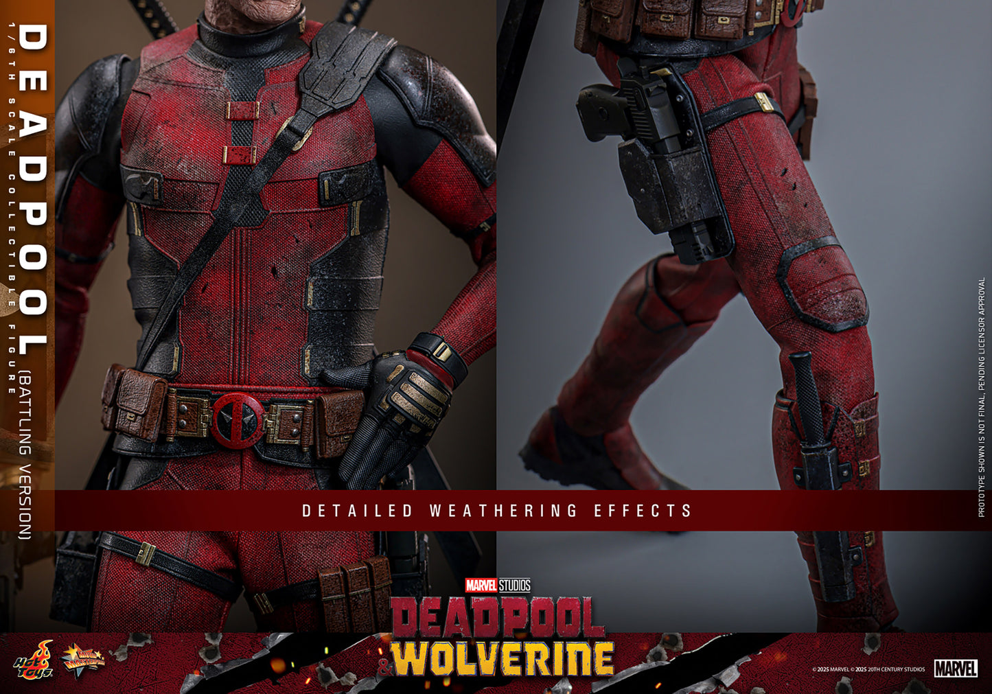 Hot Toys Deadpool & Wolverine - Deadpool (Battling Damage) - MMS782 1/6th Scale Collectible Figure