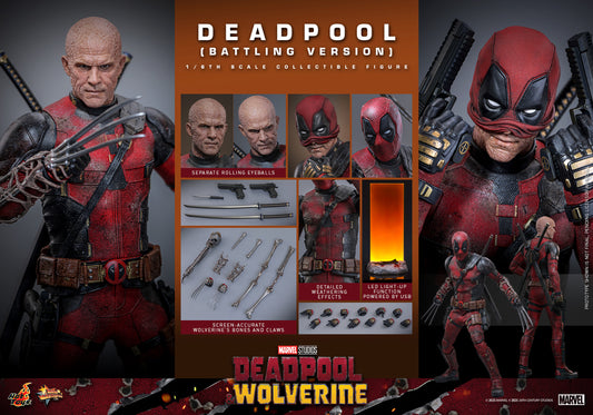 Hot Toys Deadpool & Wolverine - Deadpool (Battling Damage) - MMS782 1/6th Scale Collectible Figure