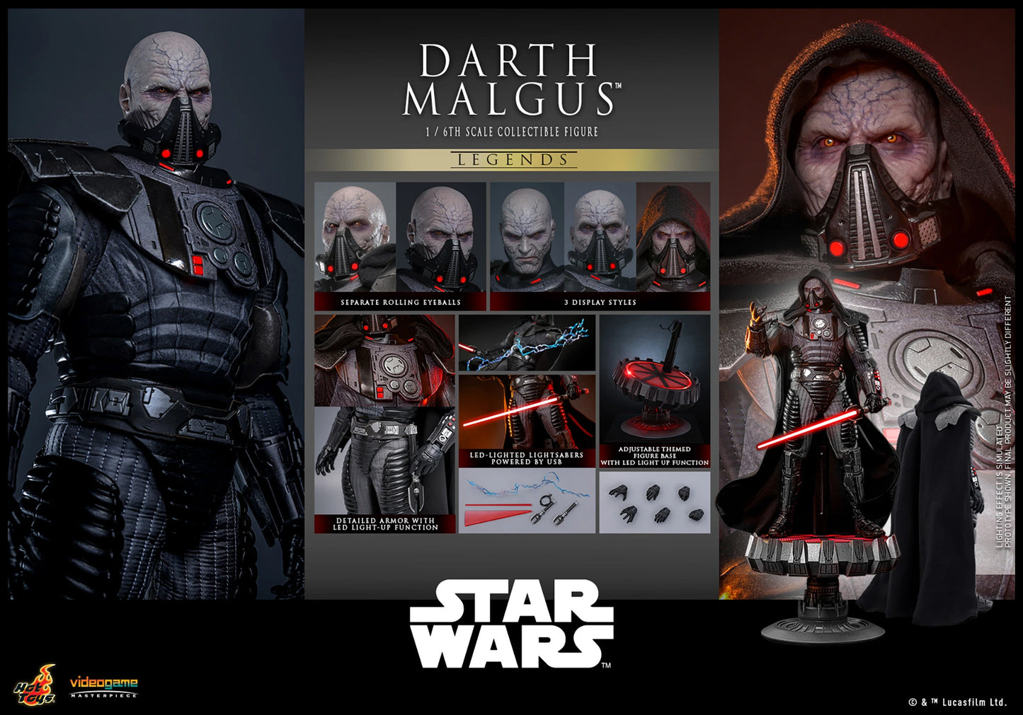 Hot Toys Star Wars - Darth Malgus Sixth Scale Figure - Video Game Masterpiece Series - VGM70