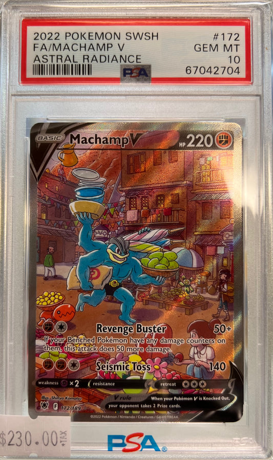 2021 Pokémon SWSH - Machamp V (Alt Art) #172 - Astral Radiance - GEM MINT - PSA 10