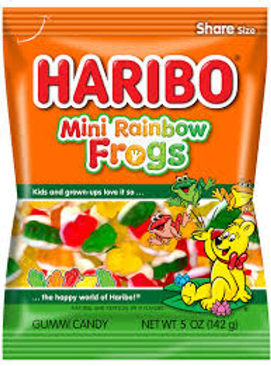 Haribo Mini Rainbow Frogs Gummy Candy 5 Oz Bag
