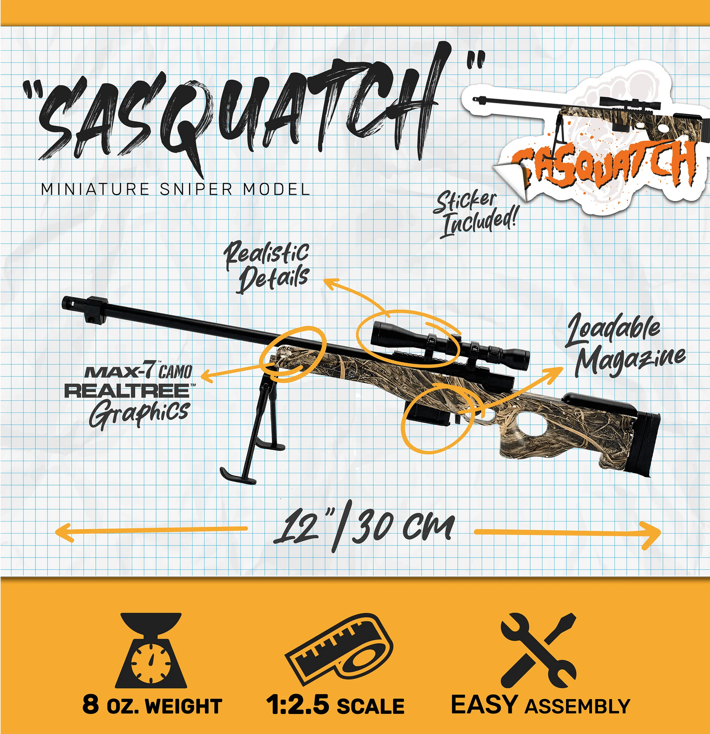 Miniature MAX-7 CAMO Sniper Die Cast Model Kit - (REALTREE® Sniper Model)