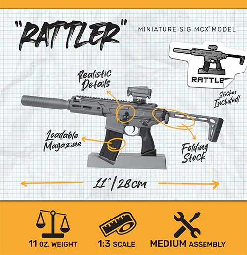 Miniature SIG SAUER MCX Die Cast Model Kit - (SIG MCX® Model - Concrete)