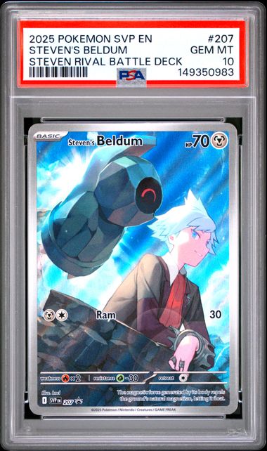 2025 POKEMON SVP EN-SV BLACK STAR PROMO #207 STEVEN'S BELDUM STEVEN RIVAL BATTLE DECK - PSA 10 GEM MINT