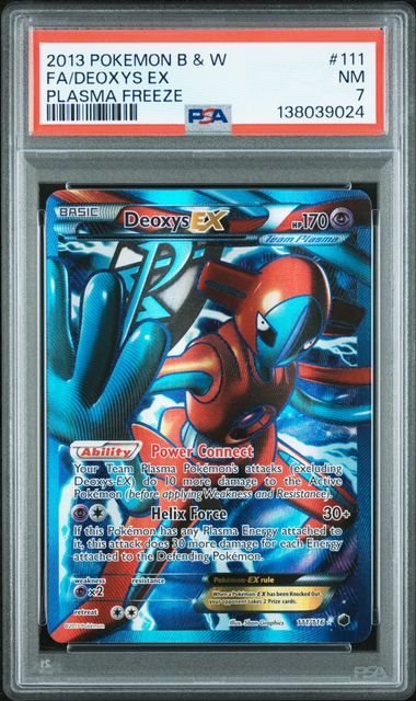 2013 POKEMON BLACK & WHITE PLASMA FREEZE #111 FA/DEOXYS EX PLASMA FREEZE - PSA 7 NM