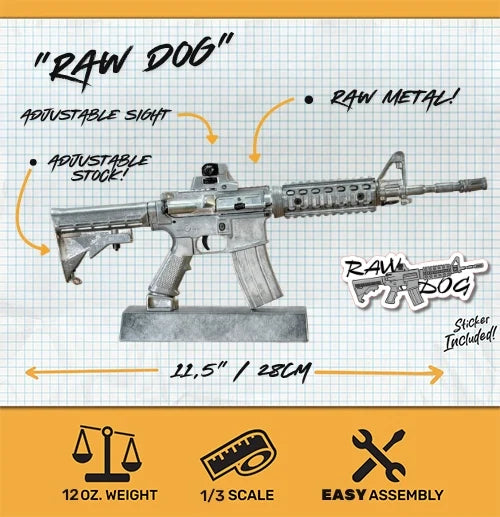 Miniature AR-15 Die Cast Model Kit - (AR15 Model - Raw Diecast)