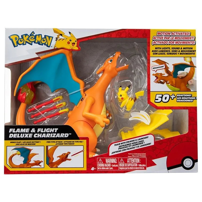 Jazwares - Pokémon Flame & Flight Charizard Deluxe Action Figure 2-Pack [with Pikachu]