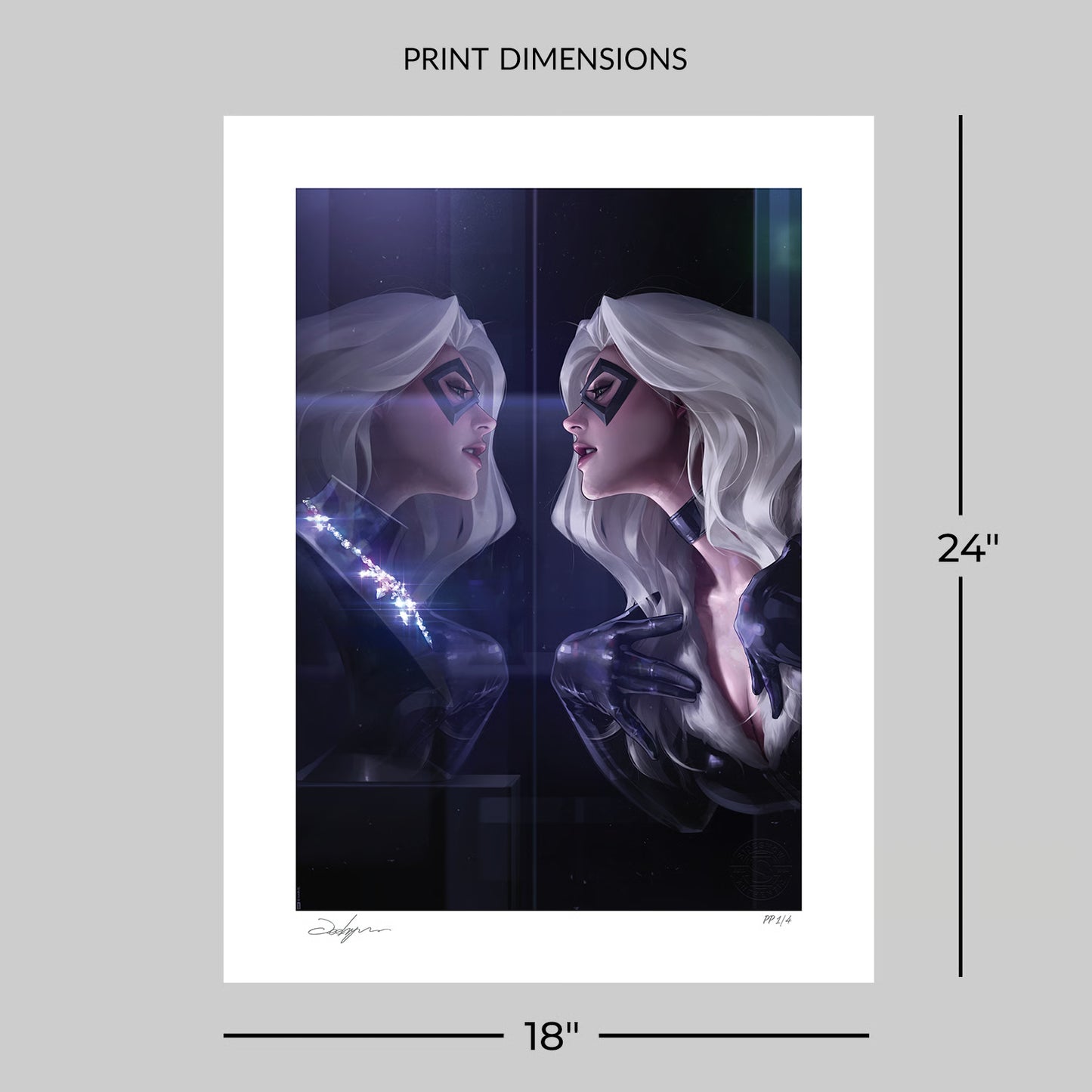 Black Cat Fine Art Print - Unframed - Marvel - Jeehyung Lee