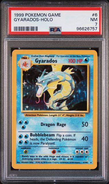 1999 POKEMON GAME - GYARADOS #6 - PSA 7 NM