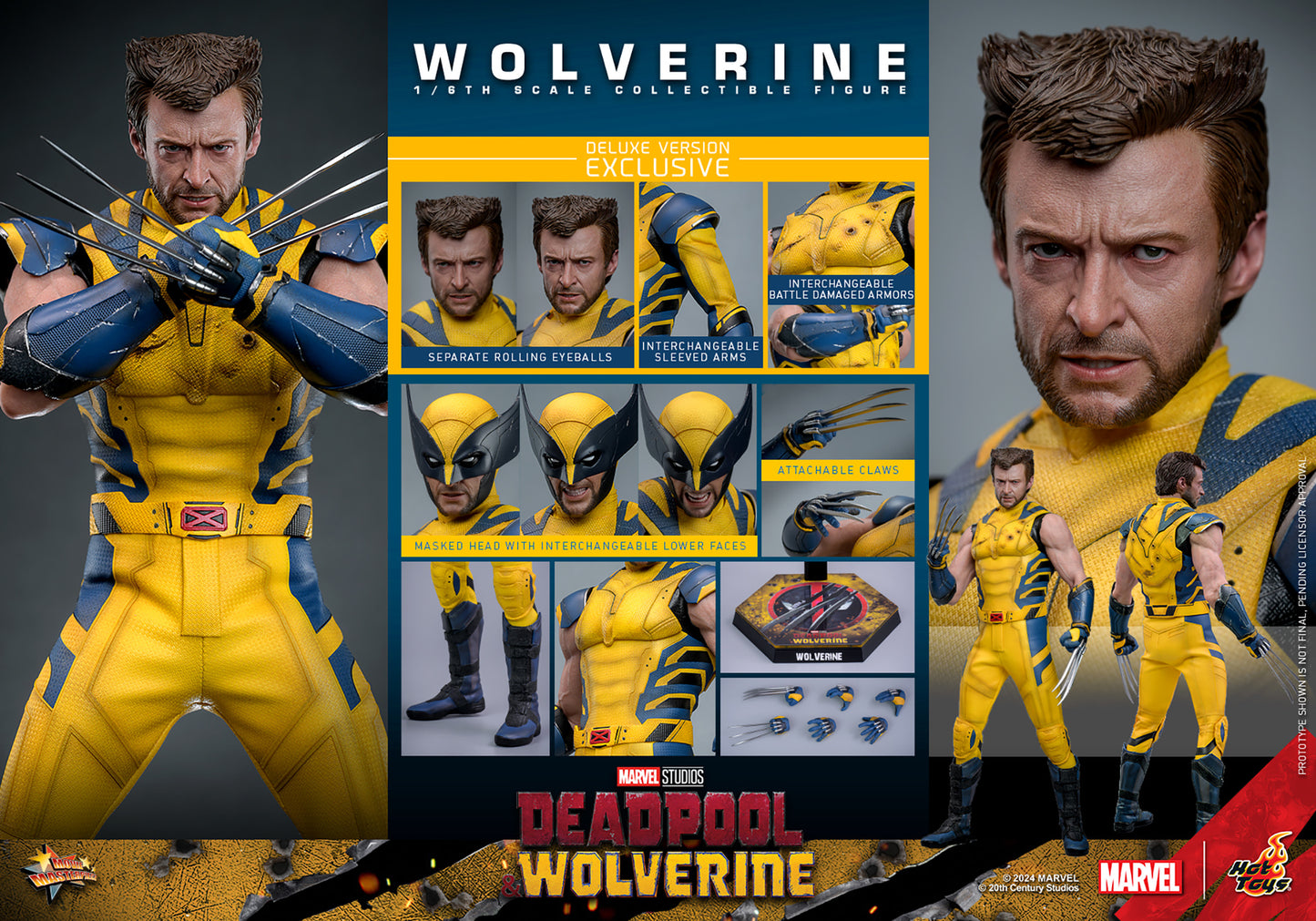 Hot Toys Deadpool & Wolverine - Wolverine MMS754 (Deluxe) - 1/6th Scale Collectible Figure